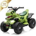 thumbnail image 1 of SUSIELADY 12V Dinosaur Ride-On ATV for Kids, Electric 4 Wheeler Quad Car with Microphone Interface, Bluetooth, Music, LED Lights, Safe Outdoor Toy Vehicle for Boys Girls Ages 1-6, Green, 1 of 8
