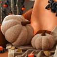 thumbnail image 1 of SUSIELADY 2-Pack Pumpkin Throw Pillows, Soft Teddy Fleece Decorative Accent Cushions for Couch Sofa Bed, Cute Plush Home Decor (Small & Medium, Camel), 1 of 8