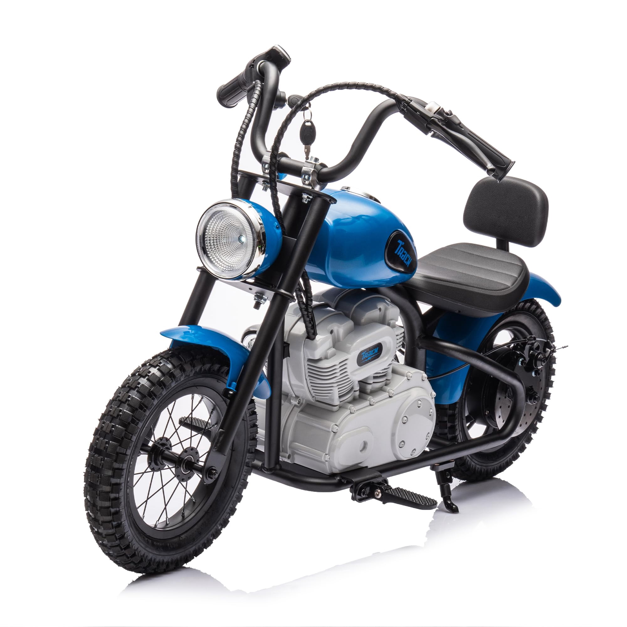 SUSIELADY 24V Electric Dirt Bike, 250 W Kids Powered Motorcycle, with Key Start, Twist Grip Throttle, Hand-Operated Dual Brakes, Speed Up to 10 MPH, for Kids Aged 8+, Blue