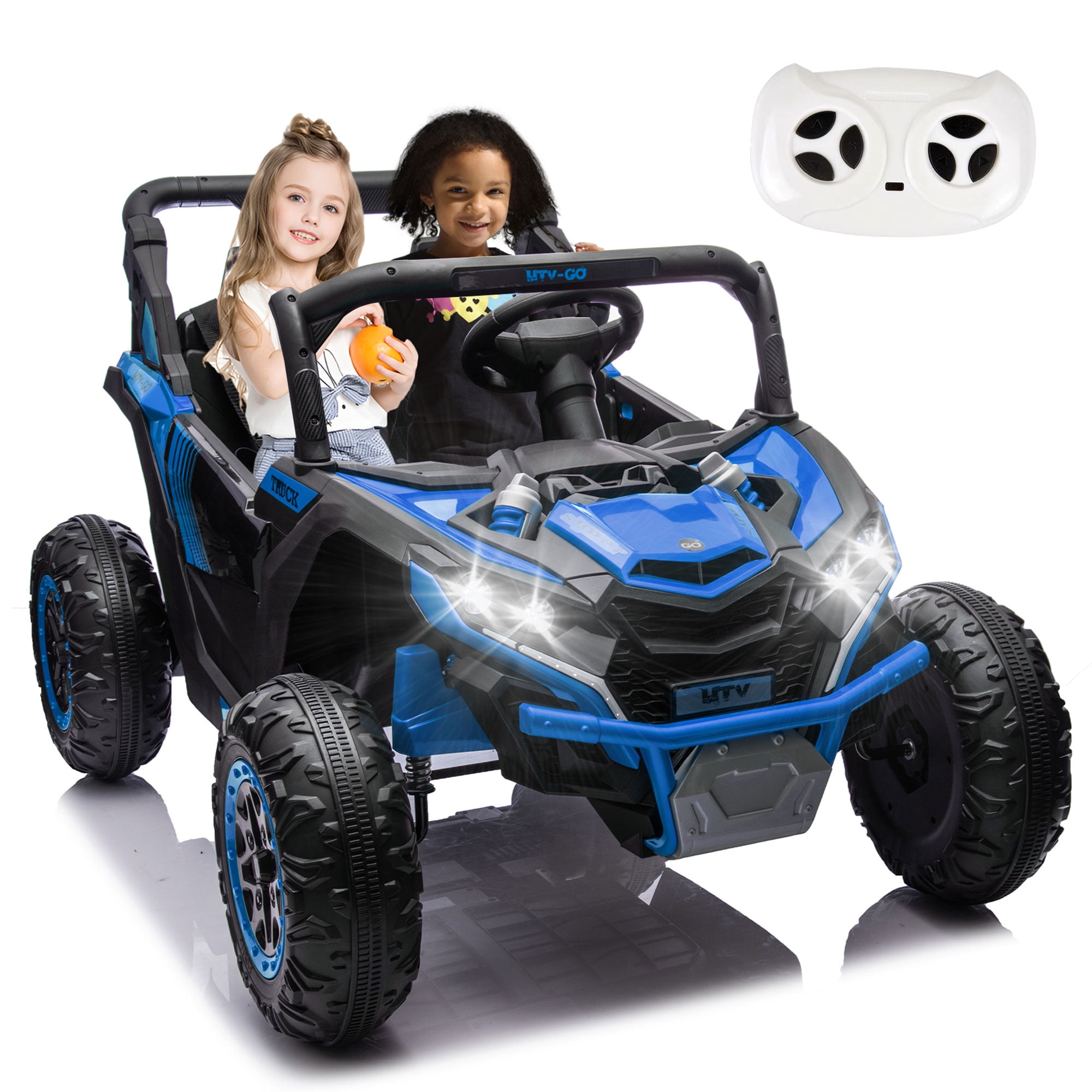 Blue 24V Kids Ride-On UTV with Remote Control and Shock Absorbers