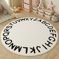 thumbnail image 1 of SUSIELADY Black Alphabet Round Kids Play Rug Alphabet Nursery Area Rug Extra Large Soft Crawling Play Mat for Children Toddlers Bedroom, 47 Inch, 1 of 7