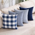 thumbnail image 1 of SUSIELADY Buffalo Plaid Pillow Covers Set of 4, Farmhouse Throw Pillow Covers Decorative Cushion Covers for Couch Sofa Bedroom Living Room, 20x20 Inch, Navy Blue, 1 of 6
