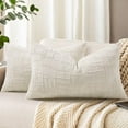 thumbnail image 1 of SUSIELADY Chenille Throw Pillow Covers 12x20 Set of 2, Thick Textured Slubby Couch Pillow Covers, Farmhouse Modern Neutral Decorative Pillow Cases for Sofa, Bed, or Living Room, Cream White, 1 of 8