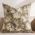 thumbnail image 1 of SUSIELADY Floral Pillow Cover 18 x 18 Inches – Vintage Chenille Square Throw Pillow, Soft Decorative Farmhouse Accent for Couch Sofa Living Room Bedroom, 1 Piece, Cream Beige, 1 of 6