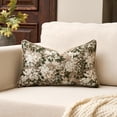 thumbnail image 1 of SUSIELADY Floral Throw Pillow Cover 20 x 12 Inches – Vintage Chenille Rectangular Throw Pillow Cover, Soft Decorative Farmhouse Accent for Couch Sofa Living Room Bedroom, 1 Piece, Green, 1 of 6