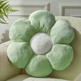 thumbnail image 1 of SUSIELADY Flower Pillow, Cute Decorative Plush Throw Pillow with Faux Rabbit Fur, Soft Aesthetic Floor Pillow for Bedroom, Living Room & Kids Room Décor, 1-Pack, Large Green, 1 of 6