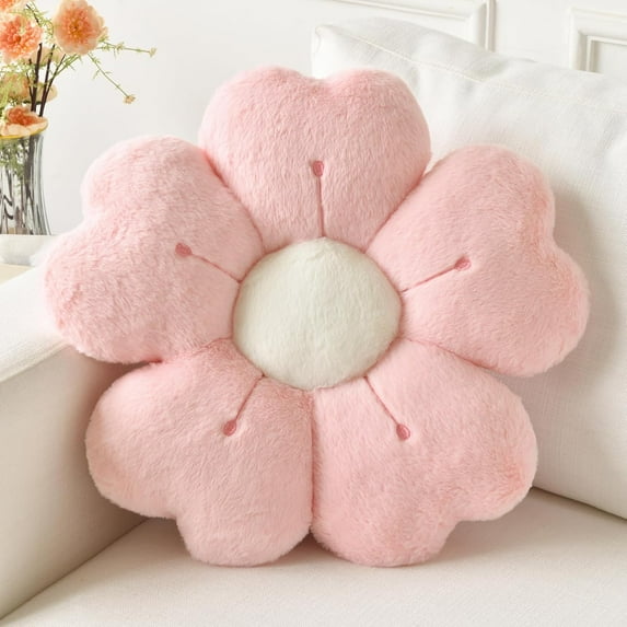 SUSIELADY Flower Pillow, Flower Shaped Pillow Decorative Throw Pillows for Bed Couch Sofa Bedroom Living Room, Cute Daisy Pillow Dorm Decor Floor Seating Cushion, 19.69” , Pink