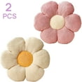 thumbnail image 1 of SUSIELADY Flower Throw Pillow, 13.78" 2 Pack Mixed Colors, Plush Daisy Cushion for Sofa, Bed, Couch, Cute Aesthetic Room Decor, Pink & Beige, 1 of 6