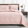 thumbnail image 1 of SUSIELADY Lightweight Microfiber Quilt Set, Soft Bedspread with Coin Pattern, All-Season Coverlet Bedding, 3 Pieces (1 Quilt, 2 Pillow Shams), Queen Size, Pink, 1 of 7