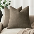 thumbnail image 1 of SUSIELADY Pack of 2 Decorative Throw Pillow Covers, 18x18 Inch, Soft Textured Square Cushion Covers with Zipper for Sofa, Couch, Bed, Living Room, Farmhouse, Cozy Accent Pillows, Taupe Gray, 1 of 7