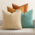 thumbnail image 1 of SUSIELADY Set of 4 Decorative Throw Pillow Covers 18x18 Inch, Soft Chenille Cushion Covers for Couch Sofa Bed, Boho Farmhouse Style for Living Room & Bedroom Decor, Orange/Teal, 1 of 5