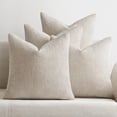 thumbnail image 1 of SUSIELADY Set of 4 Decorative Throw Pillow Covers 20x20 Inch, Soft Chenille Cushion Covers for Couch Sofa Bed, Boho Farmhouse Style for Living Room & Bedroom Decor, Cream, 1 of 7
