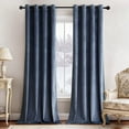 thumbnail image 1 of SUSIELADY Blackout Velvet Curtains, Thermal Insulated, Noise-Reducing, Soundproof, Light-Blocking, Room Darkening Drapes, 2 Panels, Grommet for Living Room & Bedroom, 52 x 96 in, Stone Blue, 1 of 8