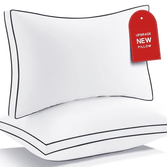 SUSIELADY Standard Premium Bed Pillows 2-Pack, Fluffy 7D Down Alternative Gusseted Pillows for Side Back Stomach Sleepers, Soft Luxury Hotel Quality, Supportive and Comfortable, 20x26 Inch, Standard