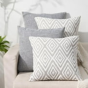 SUSIELADY Throw Pillow Covers Set of 4, 18"x18" Linen Decorative Square Couch Sofa Cushions, Accent Home Decor, Living Room, Bedroom, Chair, Gray