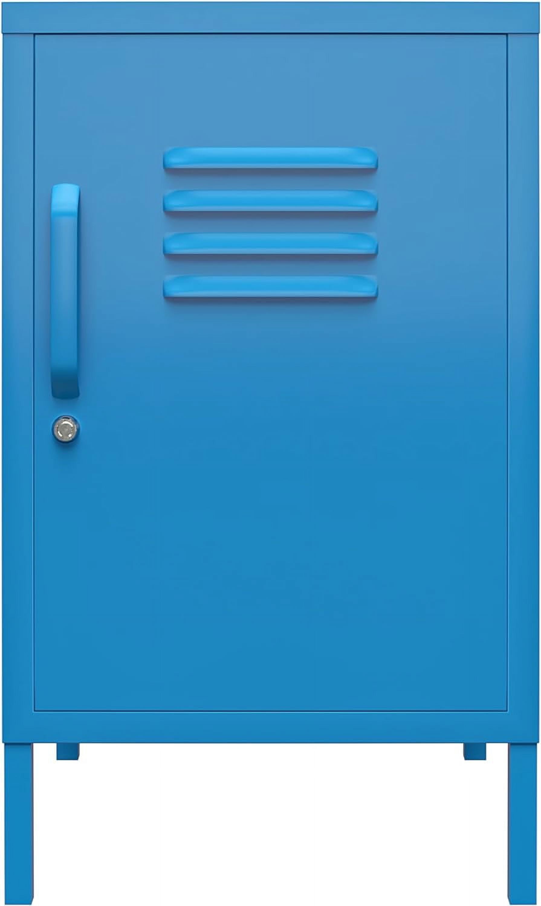 Bright Blue Novogratz Cache Metal Locker End Table with Storage