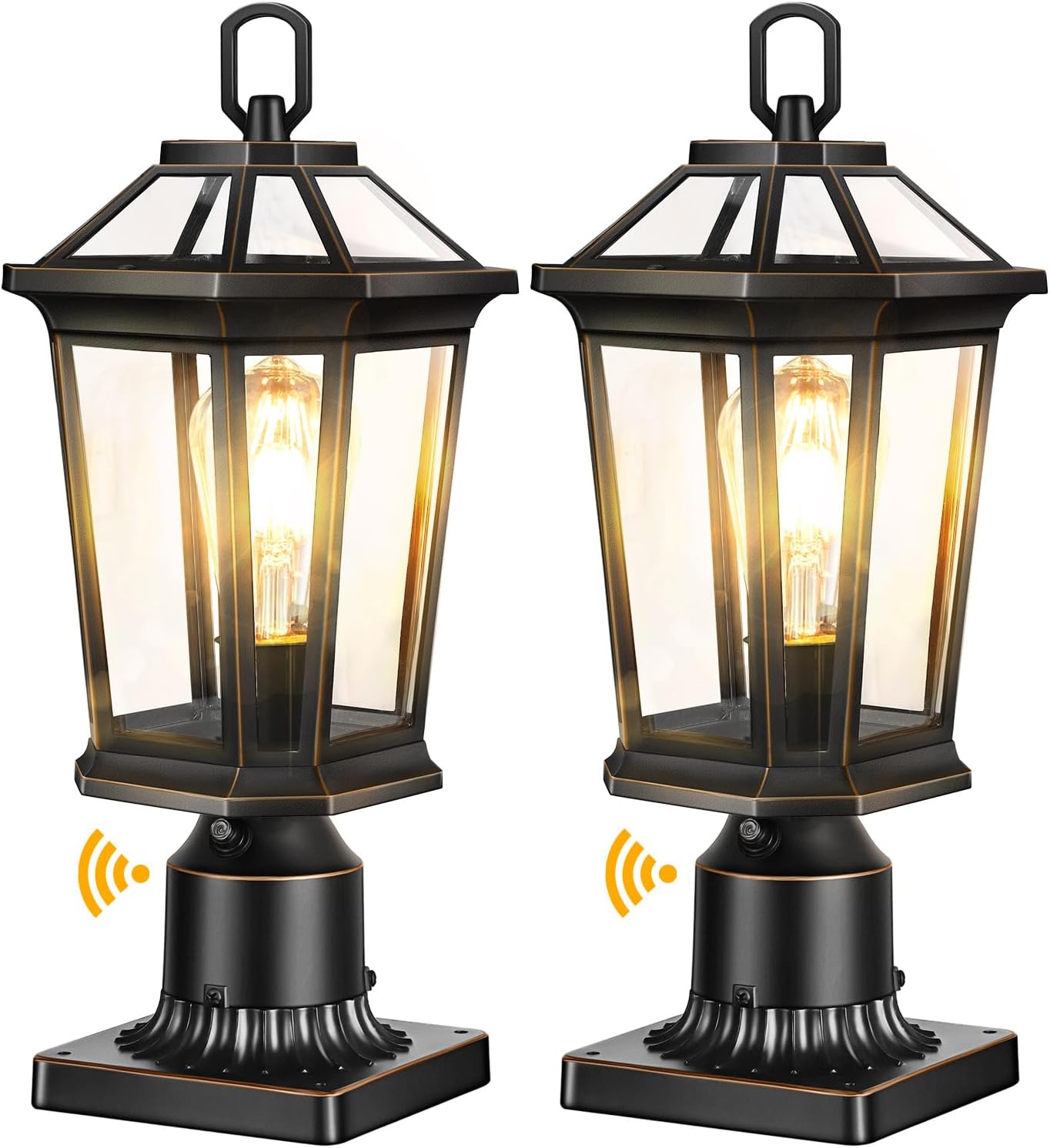 SUSIMOND Outdoor Post Lights Hardwired 120V, Dusk to Dawn Lamp Posts Outdoor Lighting