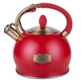 thumbnail image 1 of SUSLAS 2.64 qt Stainless Steel Whistling Tea Kettle for Stovetop, Red Vintage Tea Pot, 1 of 9