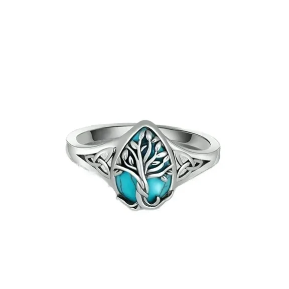 SUSOLA 925 Sterling Silver Natural Turquoise Moonstone Rings for Women twisted Vintage Elegant Jewelry with White Gift Box