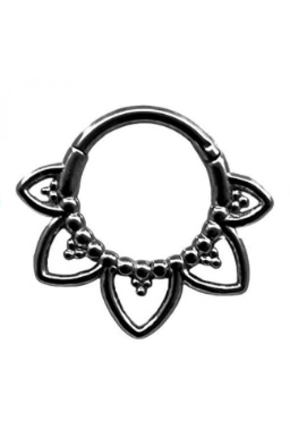 Titanium Micro Cubic Zirconia Hinged Nose Hoop Ring Body Jewelry Unisex