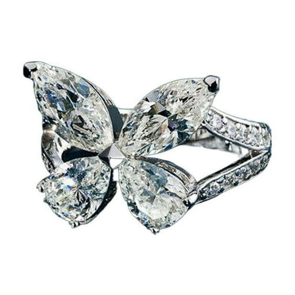 SUSOLA Women 925 Sterling Silver Butterfly Cubic Zirconia Thumb Ring Stress Anxiety Rings Women's Jewelry Lady Birthday Mother's Day Gifts