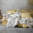 thumbnail image 1 of SUSSEXHOME Black Cubes %100 Cotton Duvet Cover Set Beige, Queen Size Duvet Cover, 1 Duvet Cover, 1 Fitted Sheet and 2 Pillowcases, Iron Safe, Hypoallergenic, Breathable Bedding Set, 1 of 7