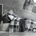thumbnail image 1 of SUSSEXHOME Black Imaginations Cotton Duvet Cover Set Anthracite, Full Size Duvet Cover, 1 Duvet Cover, 1 Fitted Sheet and 2 Pillowcases, Iron Safe, Hypoallergenic, Breathable , Machine Washable, 1 of 7