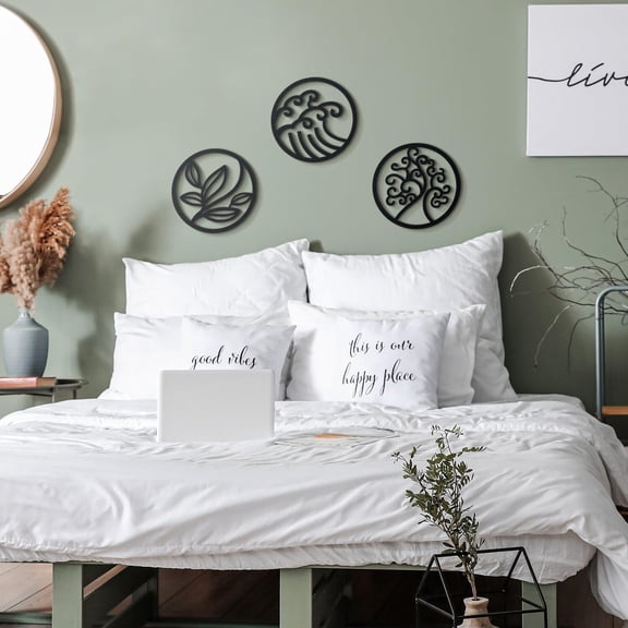 SUSSEXHOME Nature Calling Metal Wall Decor – Modern Industrial Tree Wall Art for Home & Office, Forest-Inspired Design, Modern Style (Set of 3)