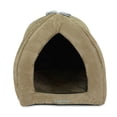 thumbnail image 1 of SUSSEXHOME Pets 13.8 x 13.8 x 13.8 Inches Washable Pet Tent Bed - Cozy Covered Small Cat Bed and Dog Igloo Bed - Dog Cave Bed and Cat House for Indoor Cats - LATTE, 1 of 8