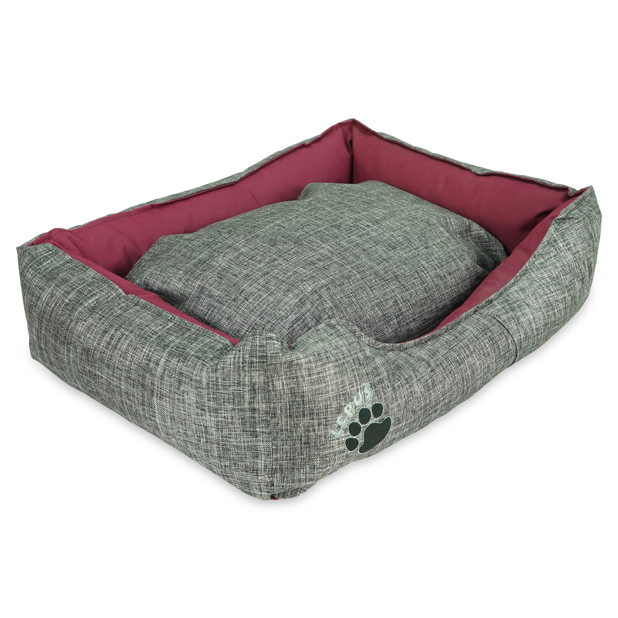 SUSSEXHOME Pets 23.5 x 17.3 x 7 Inches Outdoor Dog Bed for Medium Dogs - Durable Waterproof Sofa Dog Bed with Sides - (GRAY) - image 1 of 6