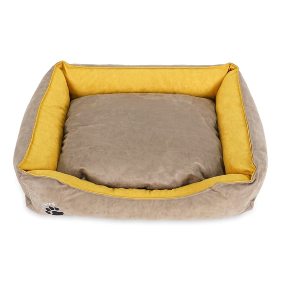 SUSSEXHOME Pets 23.5 x 17.3 x 7 Inches Washable Dog Bed for Medium Dogs - Durable Waterproof Sofa Dog Bed with Sides - (BROWN)