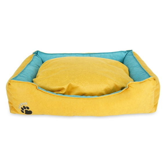 SUSSEXHOME Pets 23.5 x 17.3 x 7 Inches Washable Dog Bed for Medium Dogs - Durable Waterproof Sofa Dog Bed with Sides - (CAMEL)