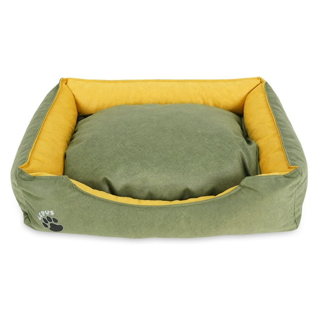 SUSSEXHOME Pets 23.5 x 17.3 x 7 Inches Washable Dog Bed for Medium Dogs - Durable Waterproof Sofa Dog Bed with Sides - (GREEN)