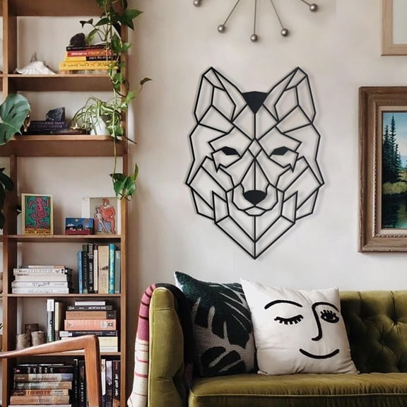 SUSSEXHOME Wolf Metal Wall Art - Howling Wolf Steel Decor, Nature-Themed Wall Art, Industrial Animal Silhouette (Small: 19.6" L x 14.5" W / 50cm x 37cm)