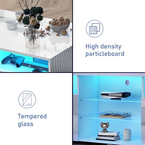 SUSSURRO LED TV Stand for 50/55 inch TV, Television Table Center Media