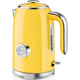 BUYDEEM K640 Stainless Steel Electric Tea Kettle with Auto Shut-off 1.7 L,  1440W (Mellow Yellow) 