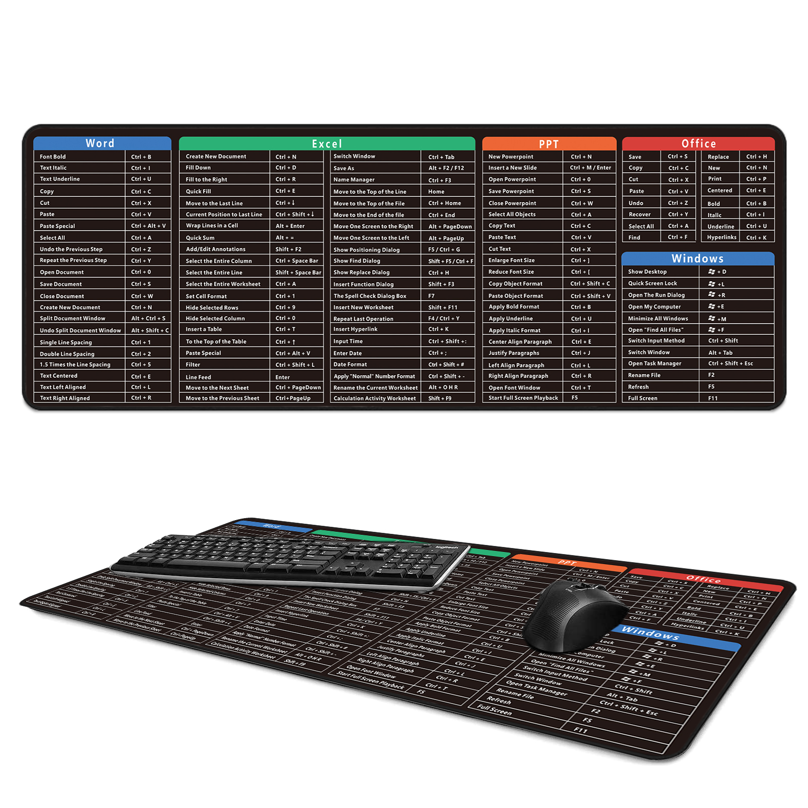 SUSTEAS Extended Gaming Mouse Pad Shortcut Key Design Laptop