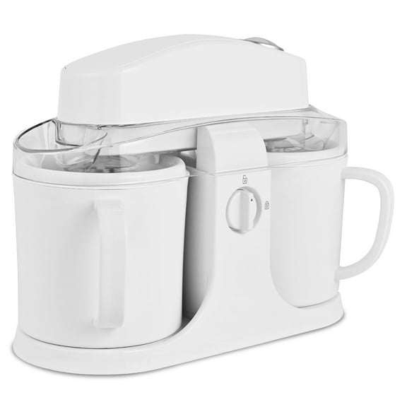 SUSTEAS Ice Cream Maker Machine for Home Use, with Two Ice Cream Bowls,Simple Operation and Easy to Clean,Pure White