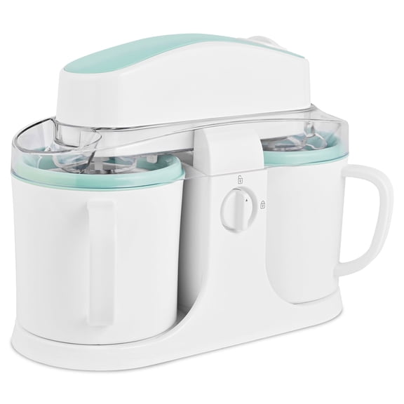 SUSTEAS Ice Cream Maker Machine for Home Use, with Two Ice Cream Bowls,Simple Operation and Easy to Clean,White Green