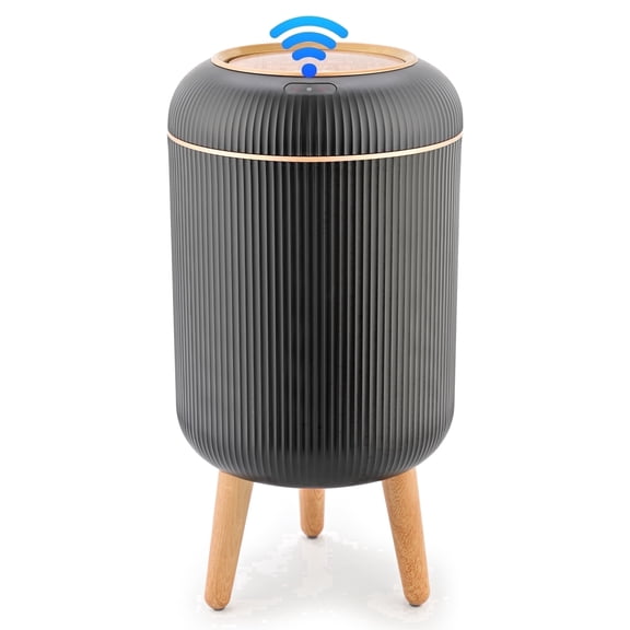 SUSLAS Trash Can with Motion Sensor, Touchless Automatic Lid and Waterproof Design, Smart Waste Bin for Bathroom Kitchen, 2.6 Gallon Plastic, Black
