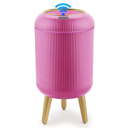 SUSLAS Trash Can with Motion Sensor, Touchless Automatic Lid and Waterproof Design, Smart Waste Bin for Bathroom Kitchen, 2.6 Gallon Plastic,Pink