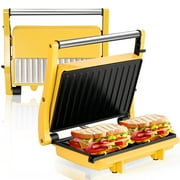 SUSTEAS Panini Press Grill - Sandwich Maker with Non-Stick Cooking Plate, Electric Indoor Grill that Opens 180 Degrees