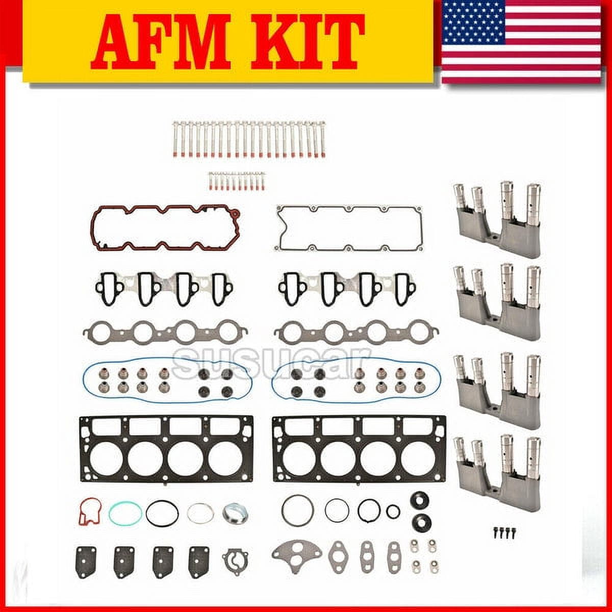 SUSUCAR For GM CHEVY 5.3 AFM Lifter Replacement Kit Head Gasket Set