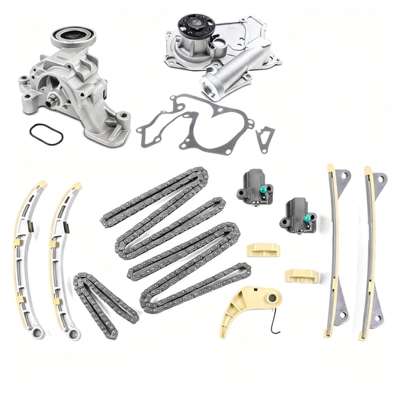 SUSUCAR Timing Chain Kit with Oil Pump & Water Pump for Hyundai Genesis Santa Fe Azera 2012-2016 3.3L 3.8L V6 Engine