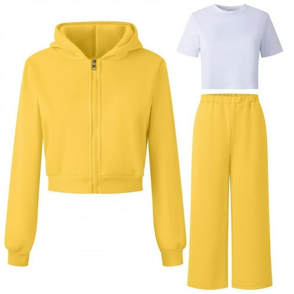 SUSUSU Girls Hooded Tracksuit, 2 Piece Athletic Outfit, Long Sleeve Top & Pants, Soft Comfy Play Wear
