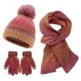 thumbnail image 1 of SUSUSU Ladies' Fashion Winter Set, Bow Design Hat Scarf Gloves, Warm Three-Piece, 1 of 5