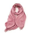 thumbnail image 1 of SUSUSU Ladies' Winter Scarf, Solid Color with Tassels, Warm Wrap Design, 1 of 4