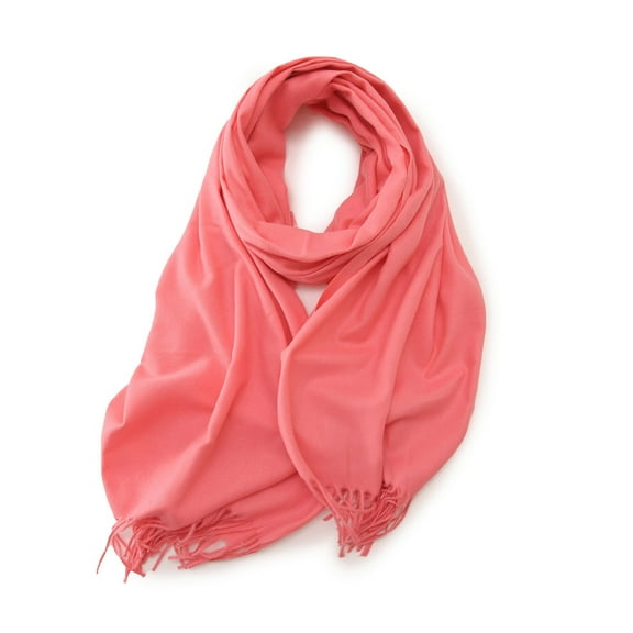 SUSUSU Ladies' Winter Scarf, Solid Color with Tassels, Warm Wrap Design