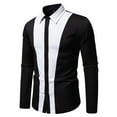 thumbnail image 1 of SUSUSU Modern Stand Collar Shirt - Long Sleeve Contemporary Design, Contrast Panel Detailing, Fashion Forward Style for Smart Casual Occasions, 1 of 4