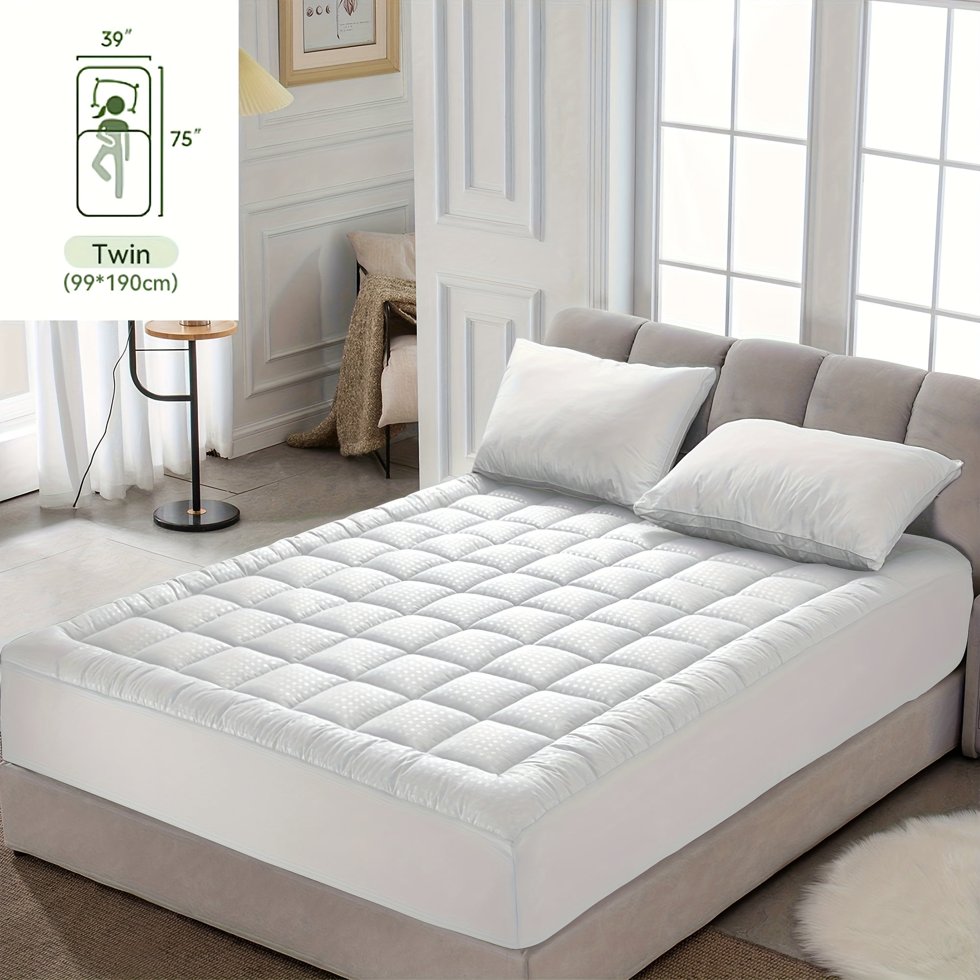 SUSUSU Pad Quilted Fitted Premium Mattress Protector Deep Pocket